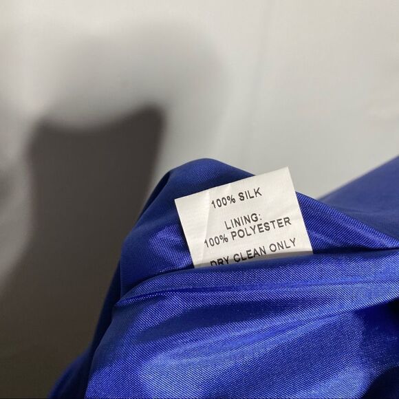 Britt Ryan Womens Blue Multicolor Silk Feather Print Blouse - Picture 8 of 8